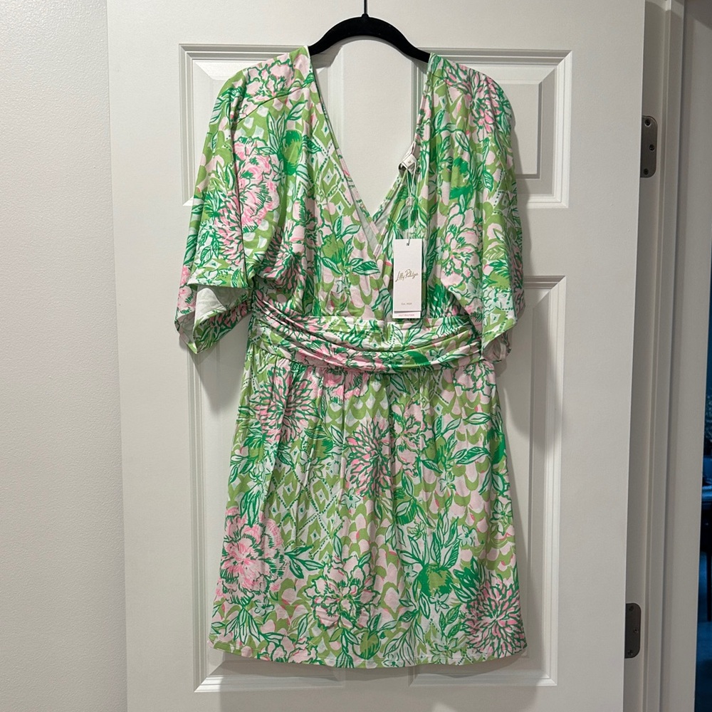 Lilly Pulitzer Green and Pink Floral Romper